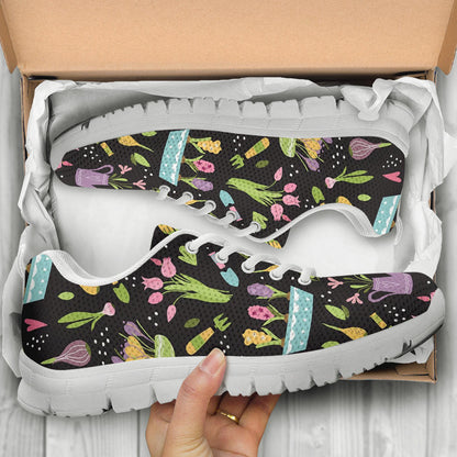 Gardening Pattern Print Design G03 Sneakers White Bottom Shoes