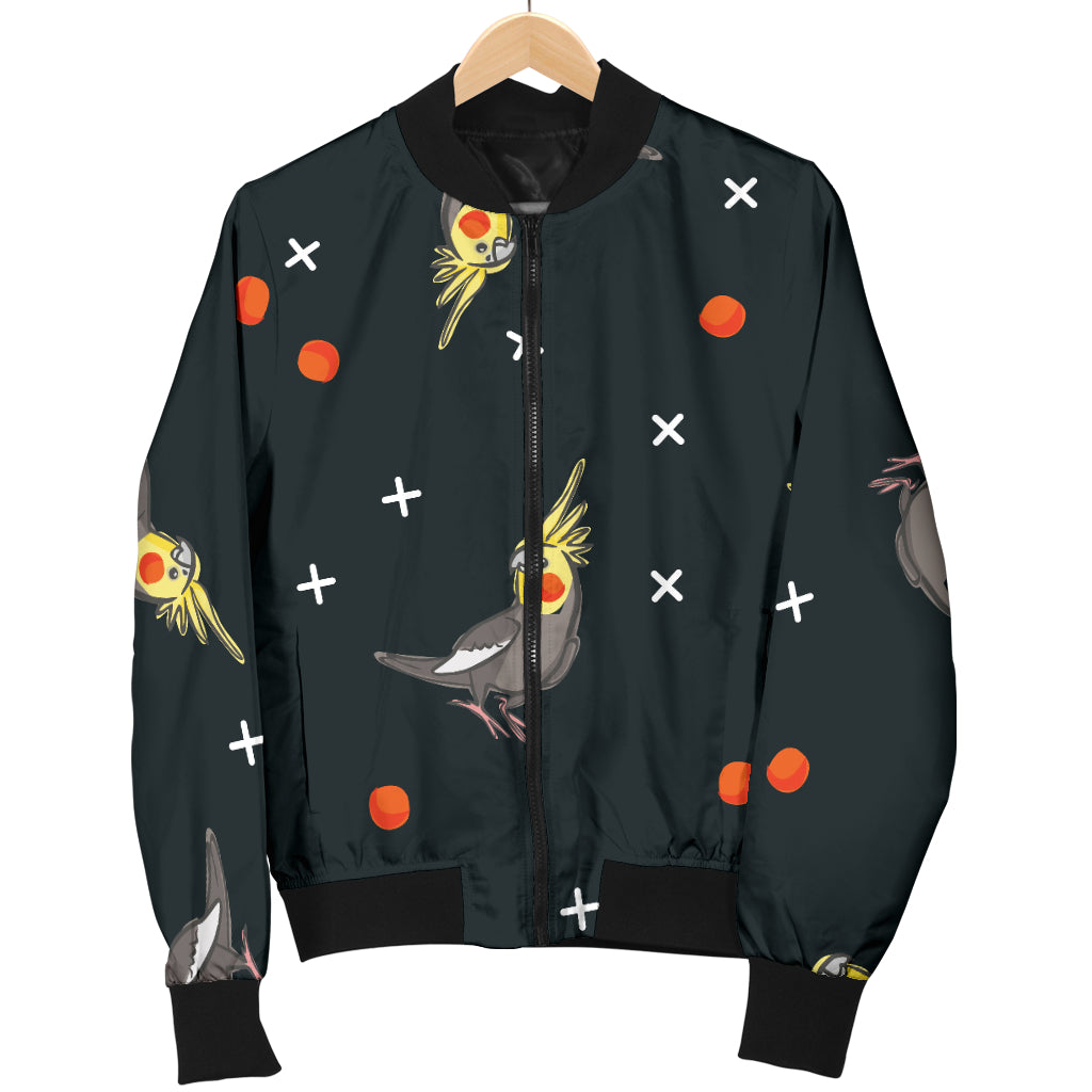 Cockatiel Pattern Print Design 02 Women's Bomber Jacket