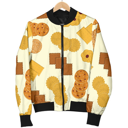 Cookie Pattern Print Design 06 Women's Bomber Jacket