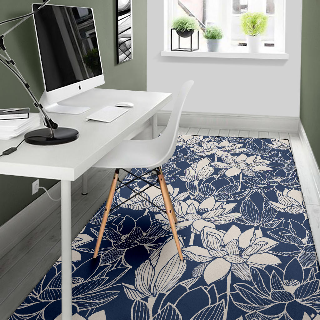 Water Lily Pattern Print Design WL04 Area Rugs