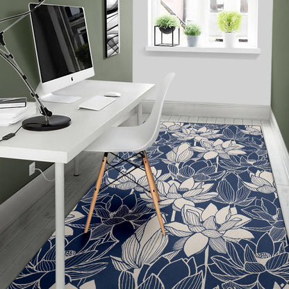 Water Lily Pattern Print Design WL04 Area Rugs