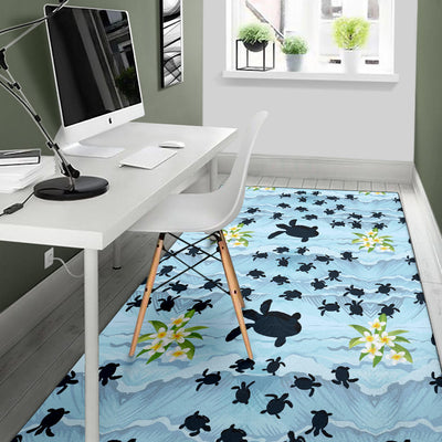 Sea Turtle Pattern Print Design T011 Area Rugs