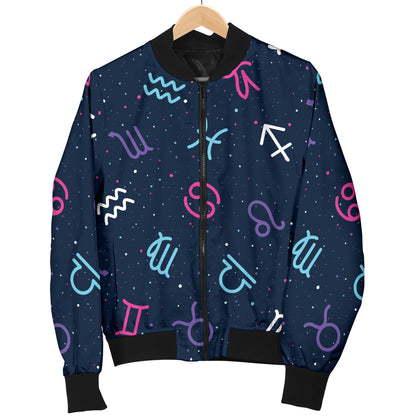 Constellation Pattern Print Design 04 Women's Bomber Jacket