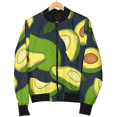 Avocado Pattern Print Design AC013 Women Bomber Jacket