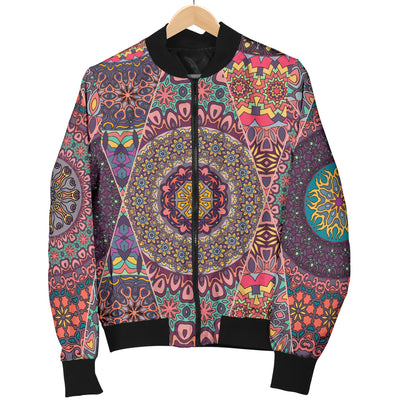 Bohemian Pattern Print Design 07 Women's Bomber Jacket