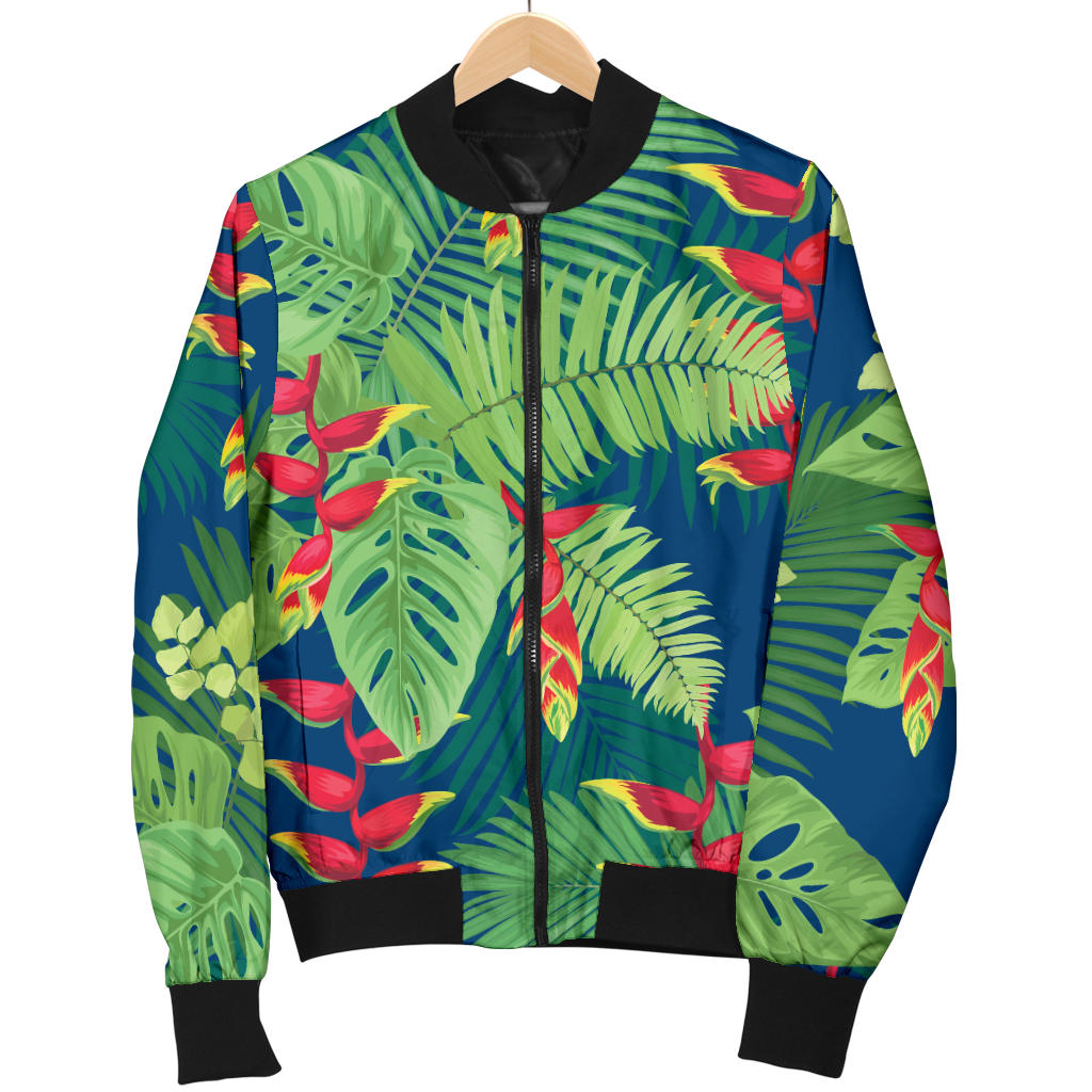 Heliconia Pattern Print Design HL08 Men Bomber Jacket