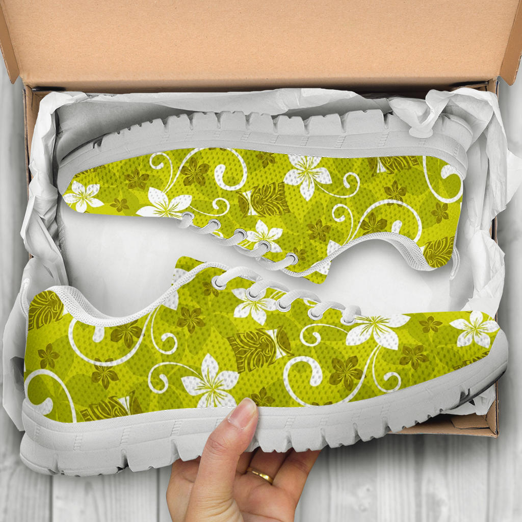 Hawaiian Themed Pattern Print Design H019 Sneakers White Bottom Shoes