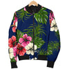 Hibiscus Pattern Print Design HB028 Women Bomber Jacket