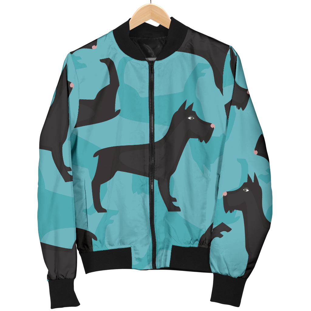 Schnauzers Pattern Print Design A01 Women's Bomber Jacket