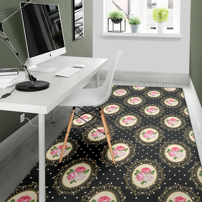 Rose Pattern Print Design RO015 Area Rugs