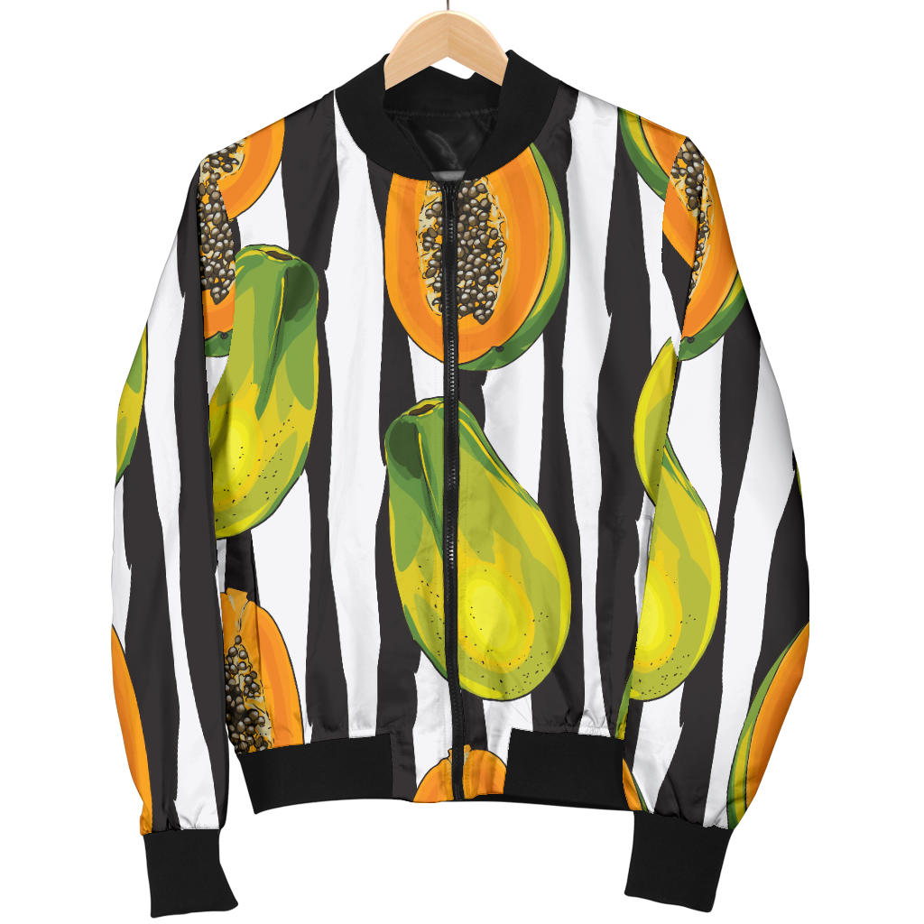 Papaya Pattern Print Design PP01 Women Bomber Jacket