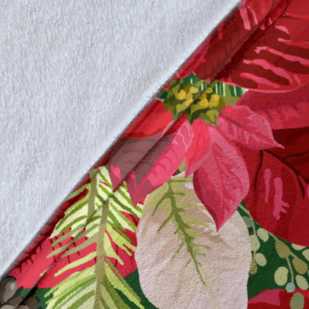 Poinsettia Pattern Print Design POT03 Fleece Blanket