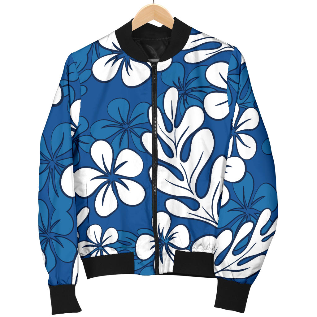 Plumeria Pattern Print Design PM015 Women Bomber Jacket