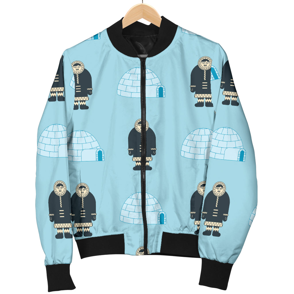 Eskimo Pattern Print Design 03 Women's Bomber Jacket