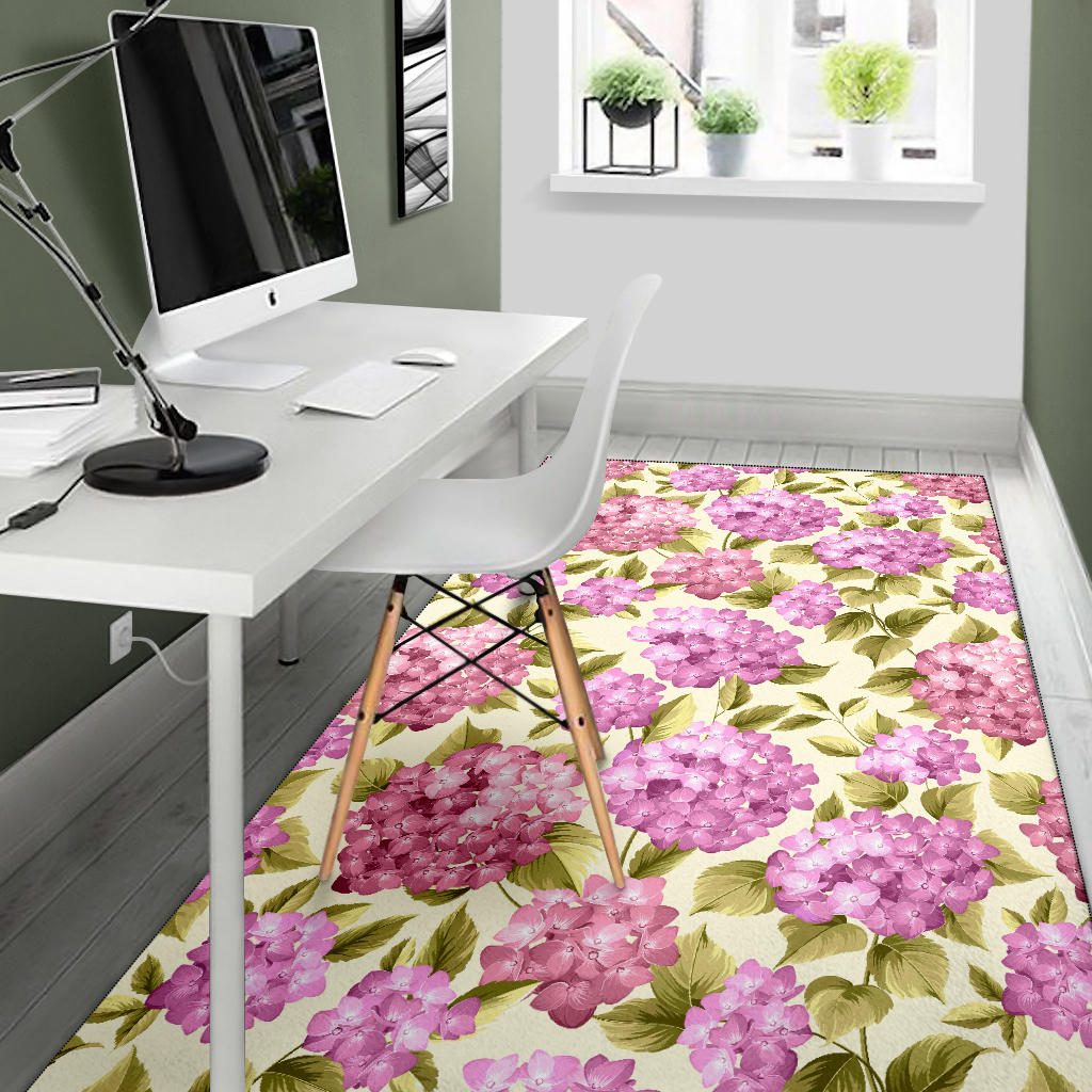 Hydrangea Pattern Print Design HD05 Area Rugs