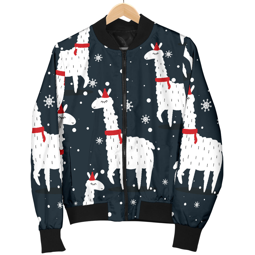Alpaca Pattern Print Design 04 Women's Bomber Jacket