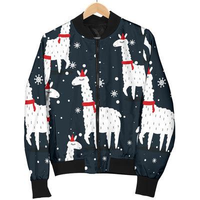 Alpaca Pattern Print Design 04 Women's Bomber Jacket