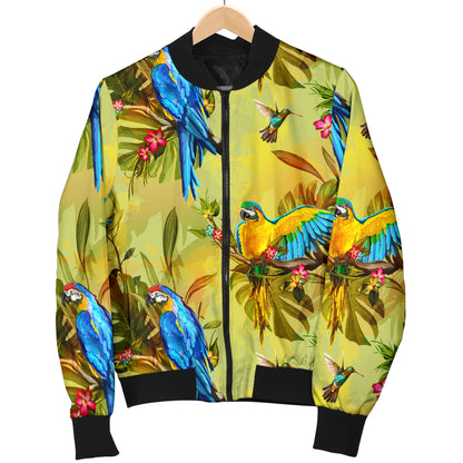 Parrot Pattern Print Design A02 Women's Bomber Jacket