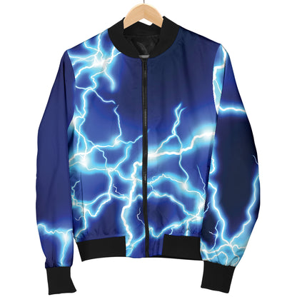 Lightning Thunder Pattern Print Design 04 Women's Bomber Jacket