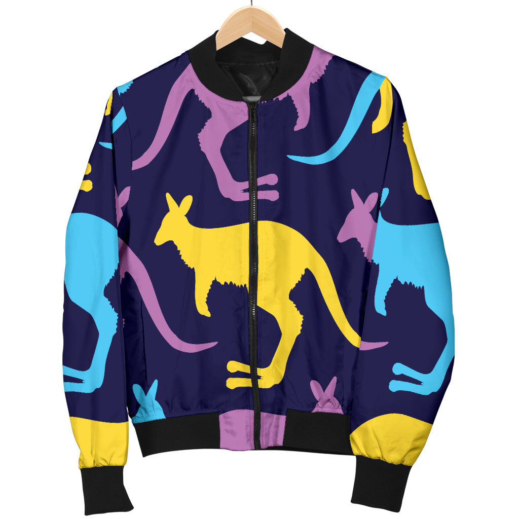 Kangaroos Pattern Print Design 02 Women's Bomber Jacket