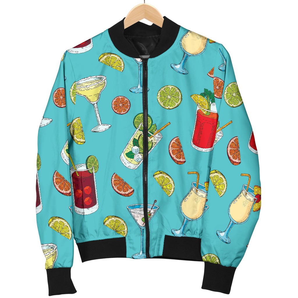 Cocktail Pattern Print Design 05 Women's Bomber Jacket