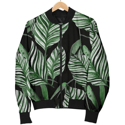 Palm Leaves Pattern Print Design PL09 Men Bomber Jacket