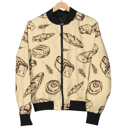 Bread Pattern Print Design 04 Women's Bomber Jacket