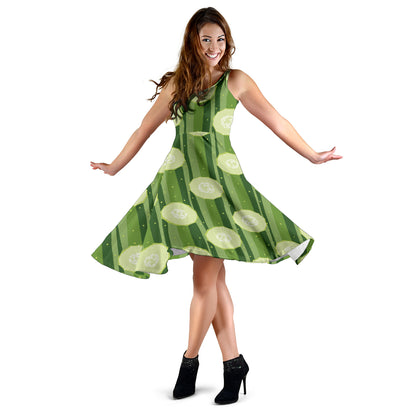 Cucumber Pattern Print Design CC03 Midi Dress