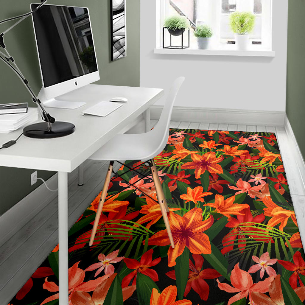 Amaryllis Pattern Print Design AL05 Area Rugs