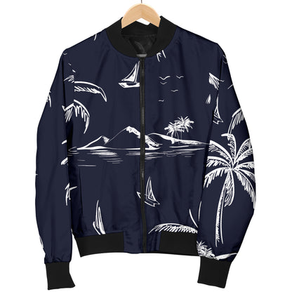 Pacific island Pattern Print Design A02 Women's Bomber Jacket
