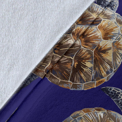 Sea Turtle Pattern Print Design T05 Fleece Blanket