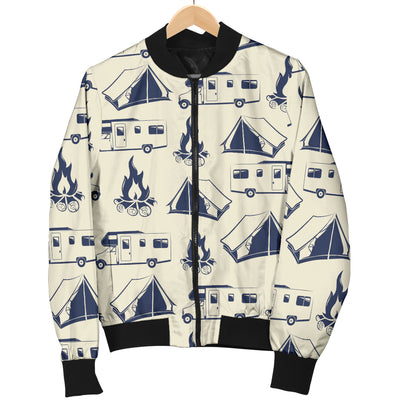 Campfire Pattern Print Design 01 Women's Bomber Jacket