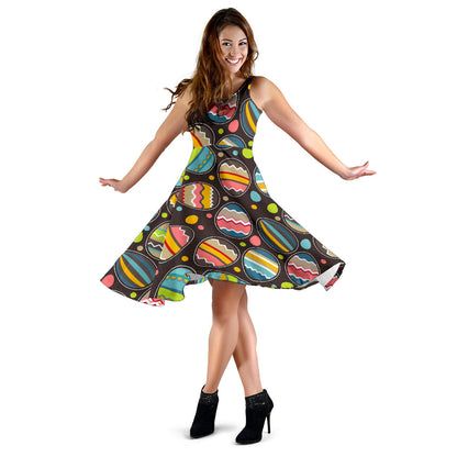 Easter Eggs Pattern Print Design RB03 Midi Dress