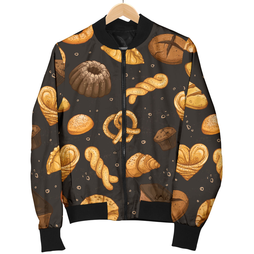 Bread Pattern Print Design 05 Women's Bomber Jacket