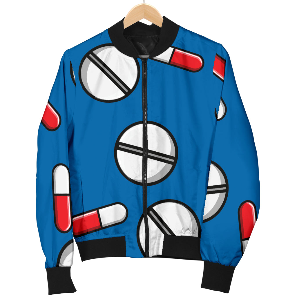 Pill Pattern Print Design A05 Women's Bomber Jacket