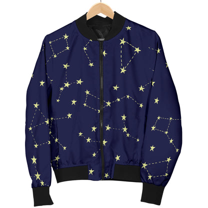 Constellation Pattern Print Design 02 Women's Bomber Jacket