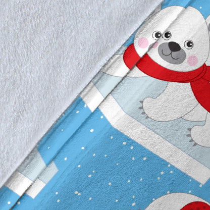 Polar Bear Pattern Print Design PB06 Fleece Blanket