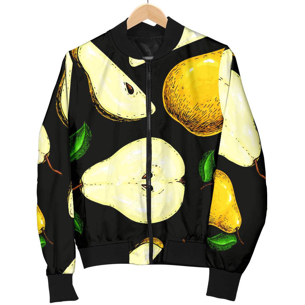 Pear Pattern Print Design PE01 Women Bomber Jacket