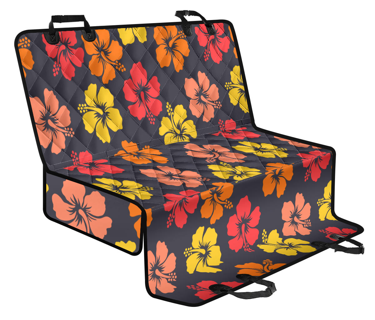 Hibiscus Pattern Print Design HB024 Rear Dog  Seat Cover
