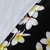 White Plumeria Pattern Print Design PM08 Fleece Blanket