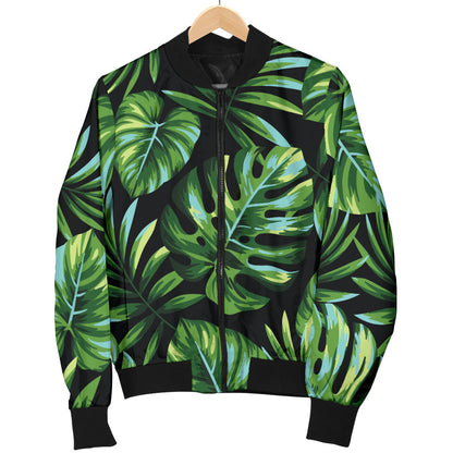 Palm Leaves Pattern Print Design PL013 Men Bomber Jacket