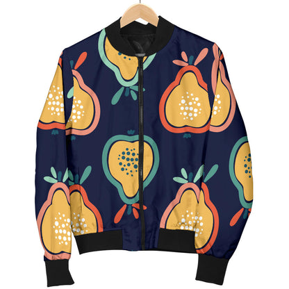 Pear Pattern Print Design PE03 Men Bomber Jacket
