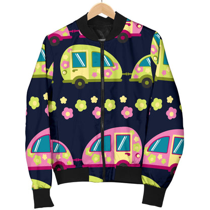 Camper Cute Camping Design No 3 Print Women Bomber Jacket