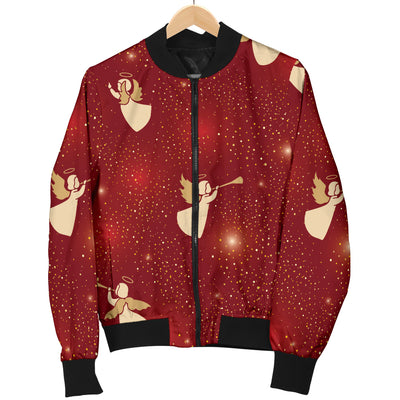 Angel Pattern Print Design 07 Women's Bomber Jacket