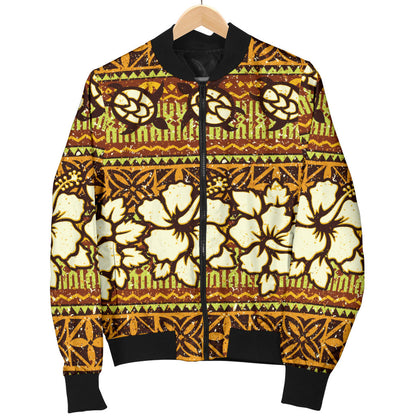 Hawaiian Themed Pattern Print Design H015 Men Bomber Jacket