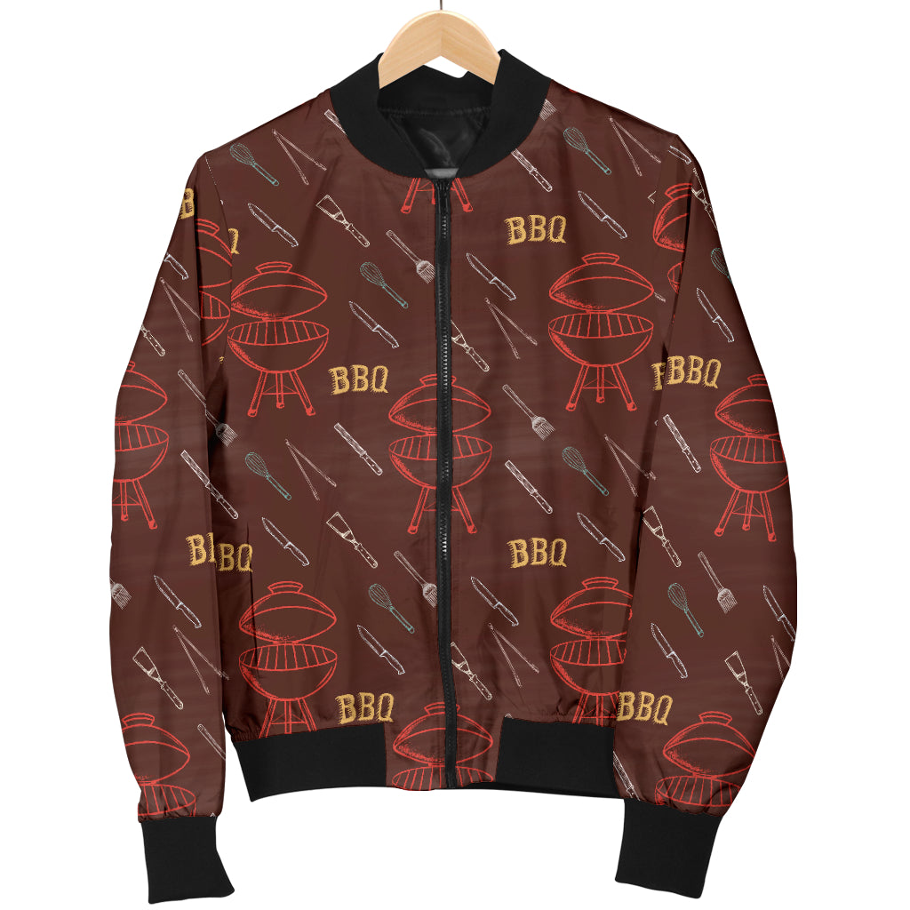 Barbecue Pattern Print Design 01 Women's Bomber Jacket