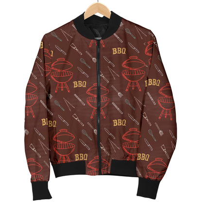 Barbecue Pattern Print Design 01 Women's Bomber Jacket