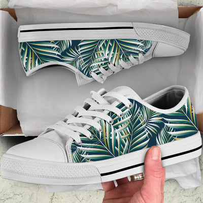 Sun Spot Tropical Palm Leaves hower Curtain White Bottom Low Top Shoes