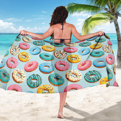 Donut Pattern Print Design DN05 Sarong Pareo Wrap