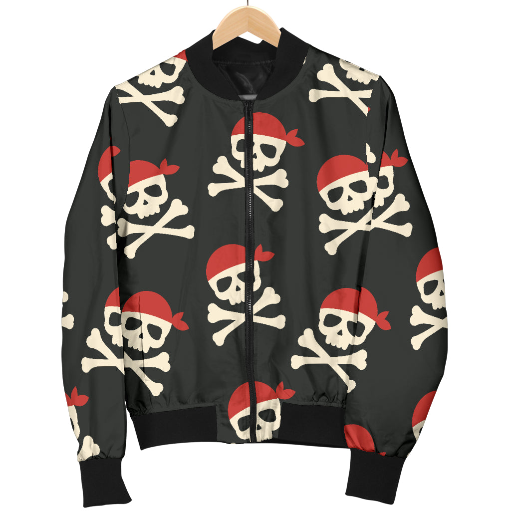 Pirate Pattern Print Design A04 Women's Bomber Jacket
